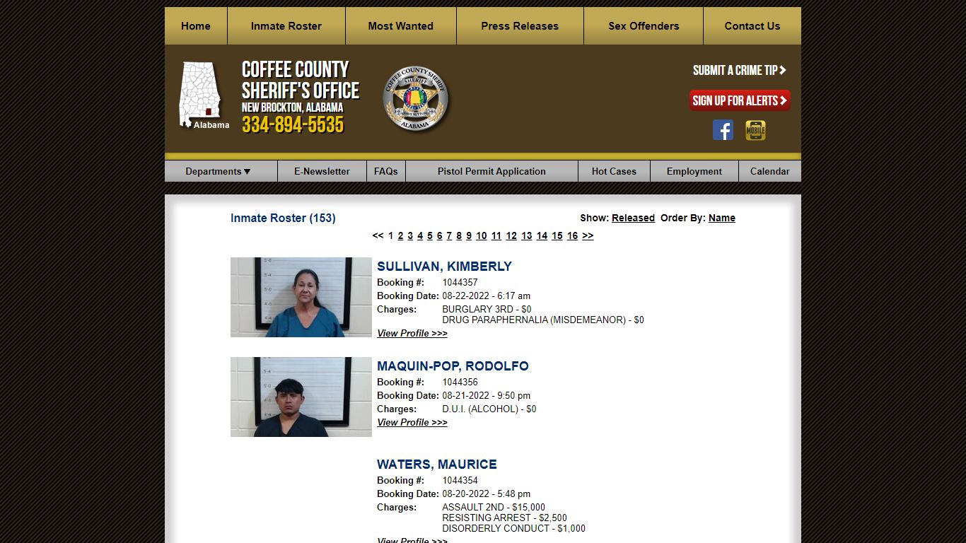 Inmate Roster - Current Inmates Booking Date Descending - Coffee County ...