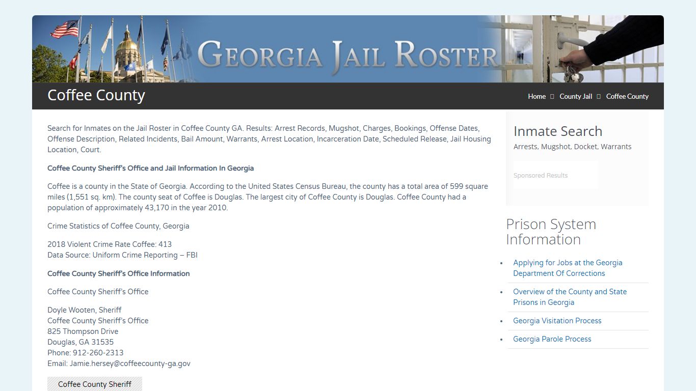 Coffee County | Georgia Jail Inmate Search